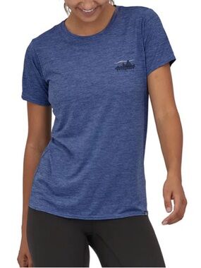 Patagonia Women’s Capilene Cool Daily  Graphic Shirt MTB Teal Green Size S